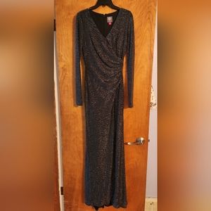 Vince Camuto Black Sparkly Full Length Gown